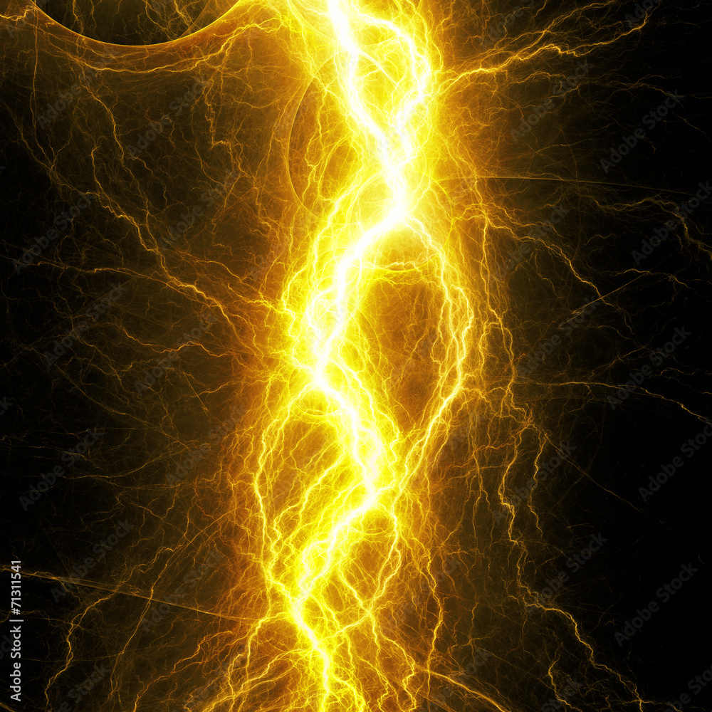 Hot yellow lightning, electrical background Stock Illustration | Adobe Stock