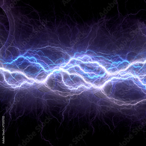 Blue electric lightning - abstract electrical background