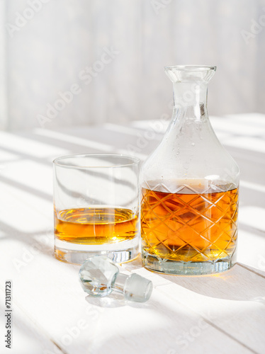 Whisky decanter and rocks glass