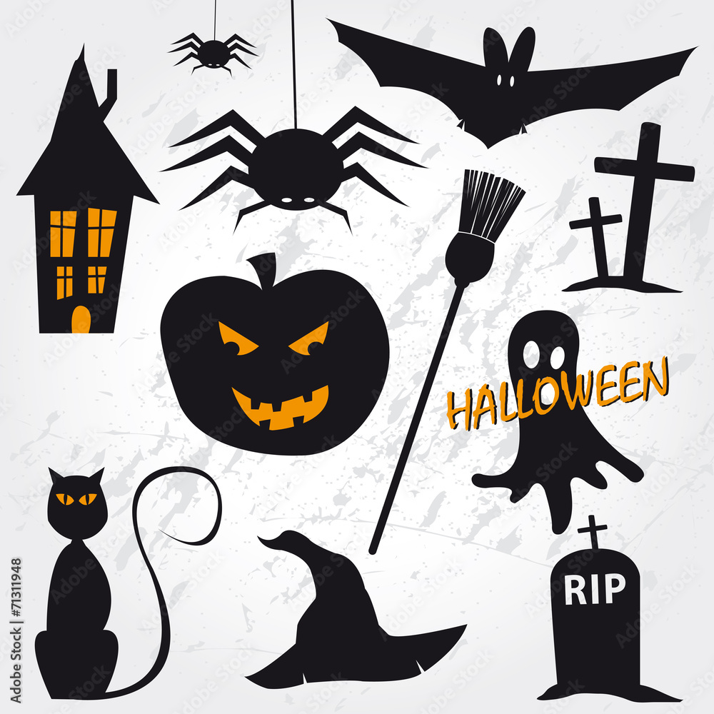 Halloween Icon Set - obrazy, fototapety, plakaty 