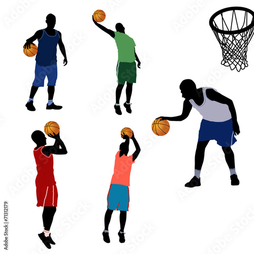 Basketball players silhouette photo