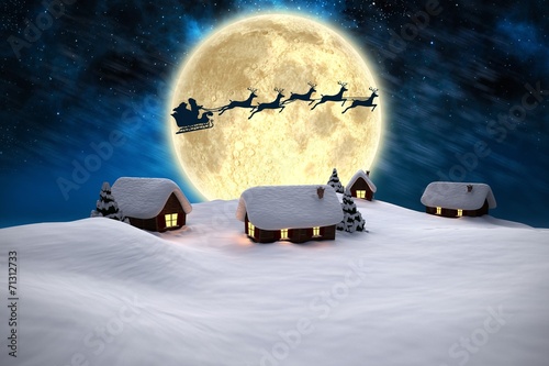 Composite image of snow covered houses