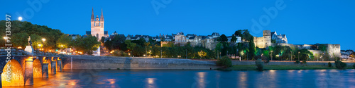 Panorama of Angers at night photo