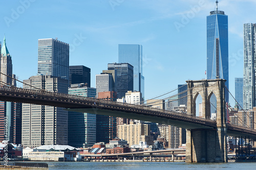 Brooklyn Bridge with lower Manhattan skyline