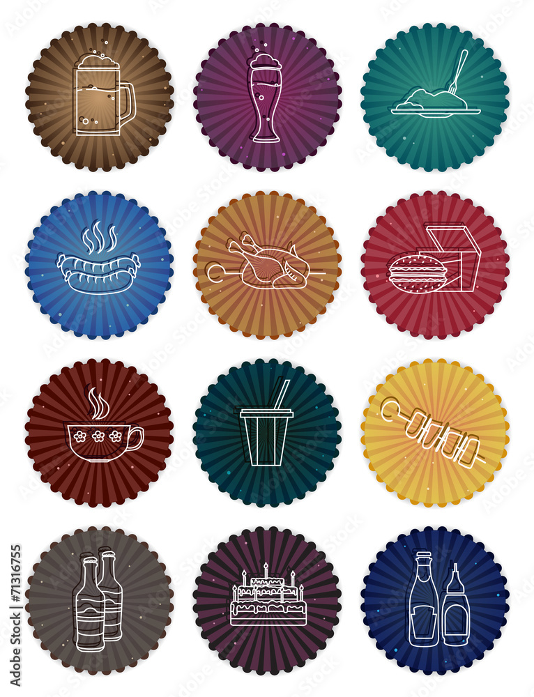 Fototapeta premium Fastfood and restaurant labels