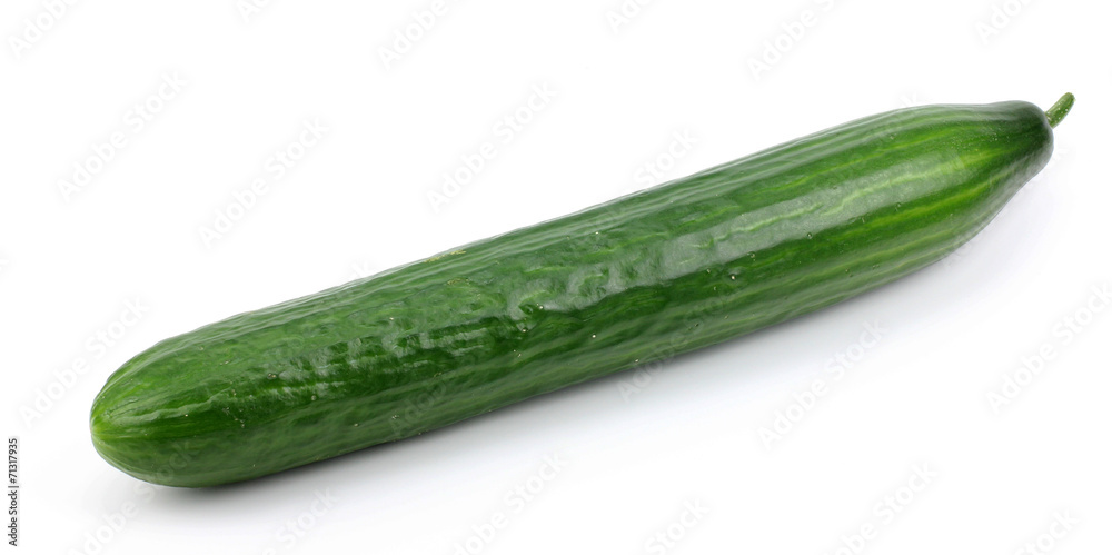 Fresh long cucumber over a white background Fresh long cucumber over a white background