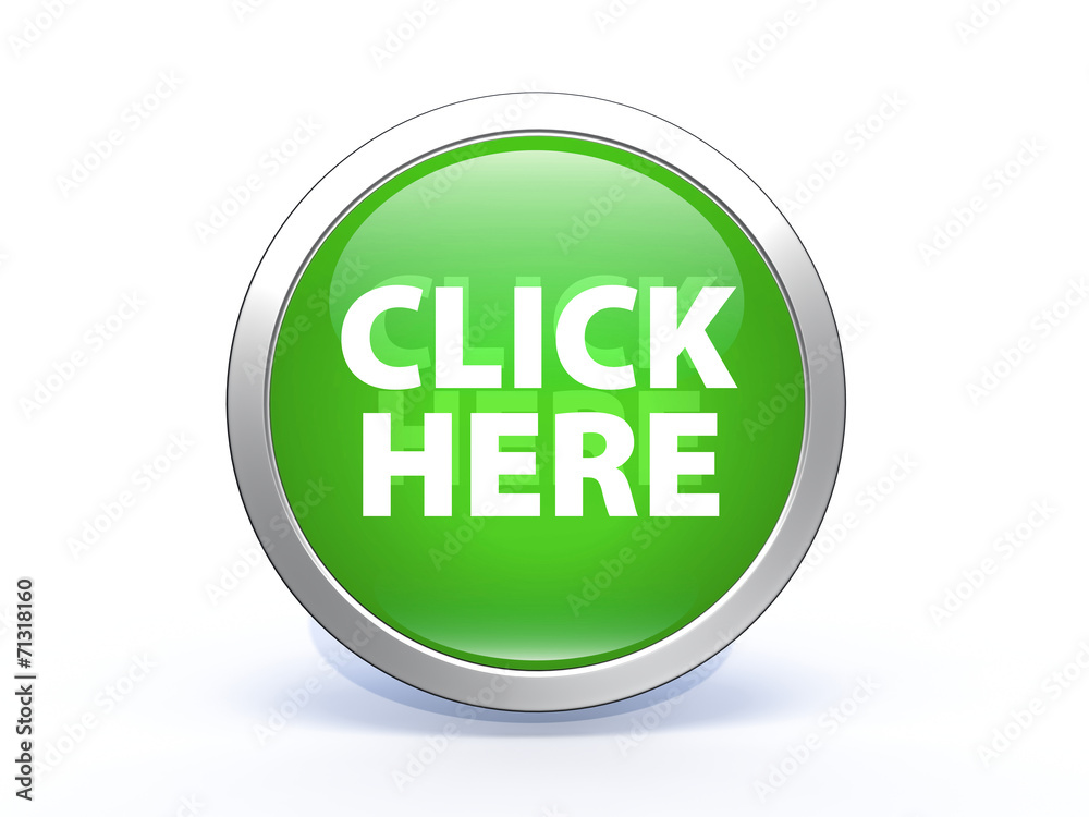 Click here circular icon on white background Click here circular icon on white background