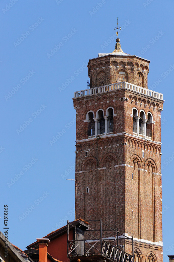 Old Bell tower in Venice