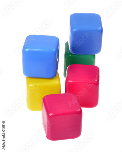 Colorful  cubes children isolated on white background