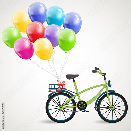 two-wheeled bike with bright balloons1