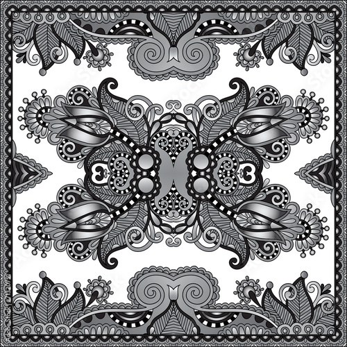 grey ornamental floral paisley bandanna