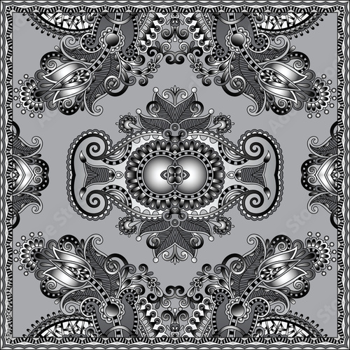 grey ornamental floral paisley bandanna