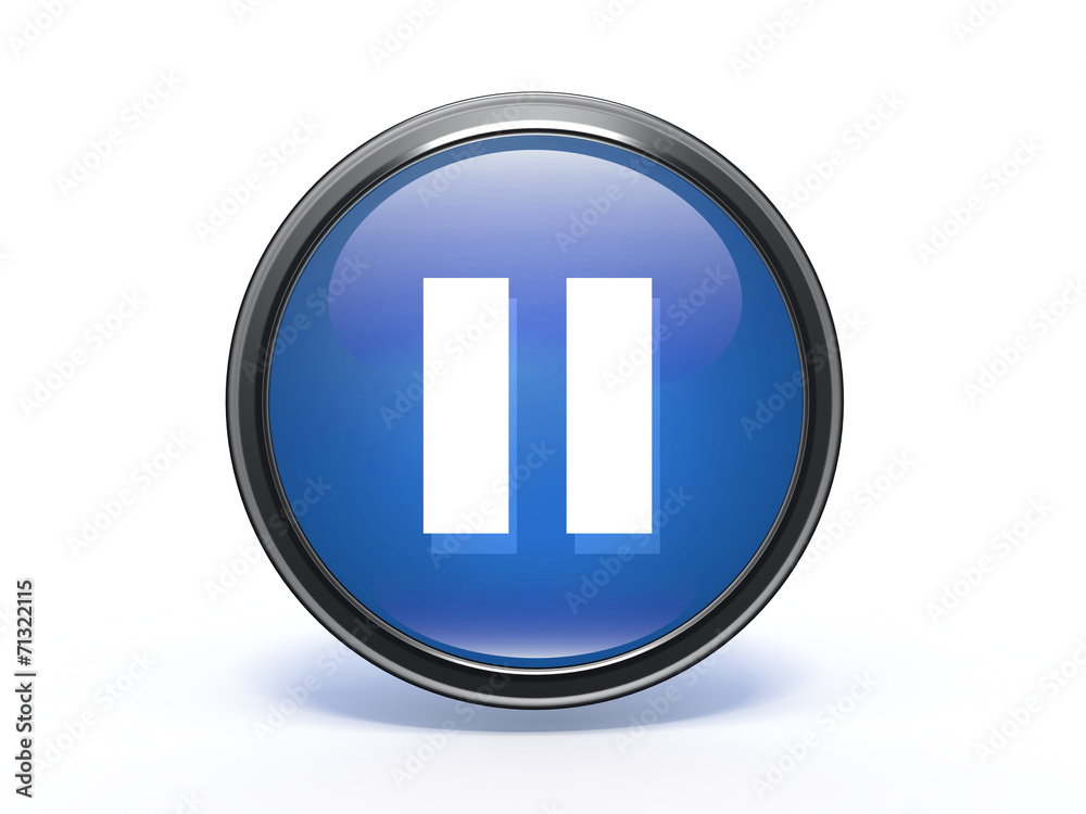 pause circular icon on white background pause circular icon on white background