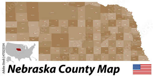 Nebraska County Karte photo