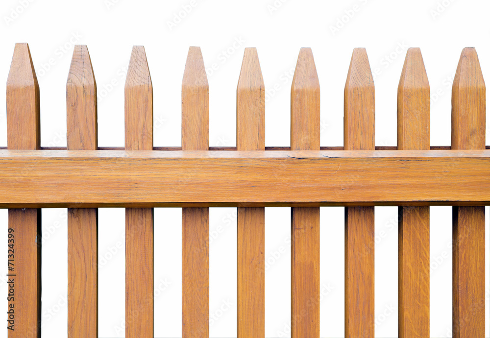 Wooden fence isolated on white Wooden fence isolated on white