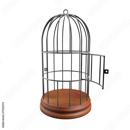 empty cage with the door open