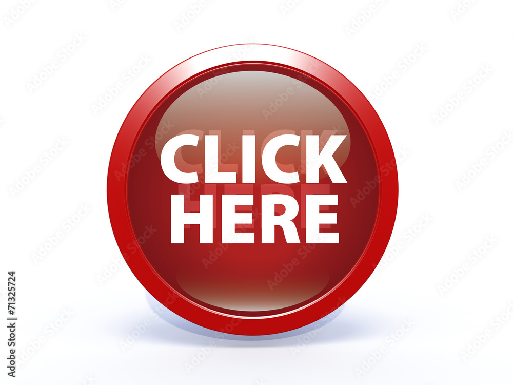Click here circular icon on white background Click here circular icon on white background