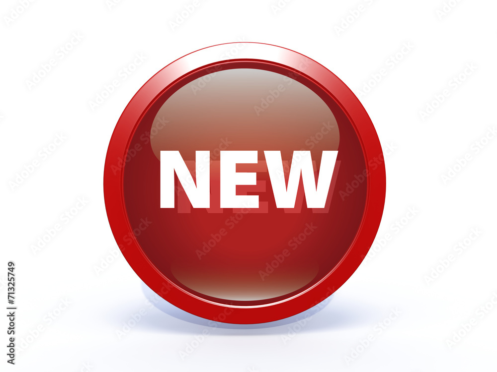 New circular icon on white background New circular icon on white background