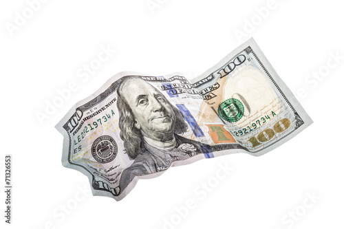 crumpled hundred dollar