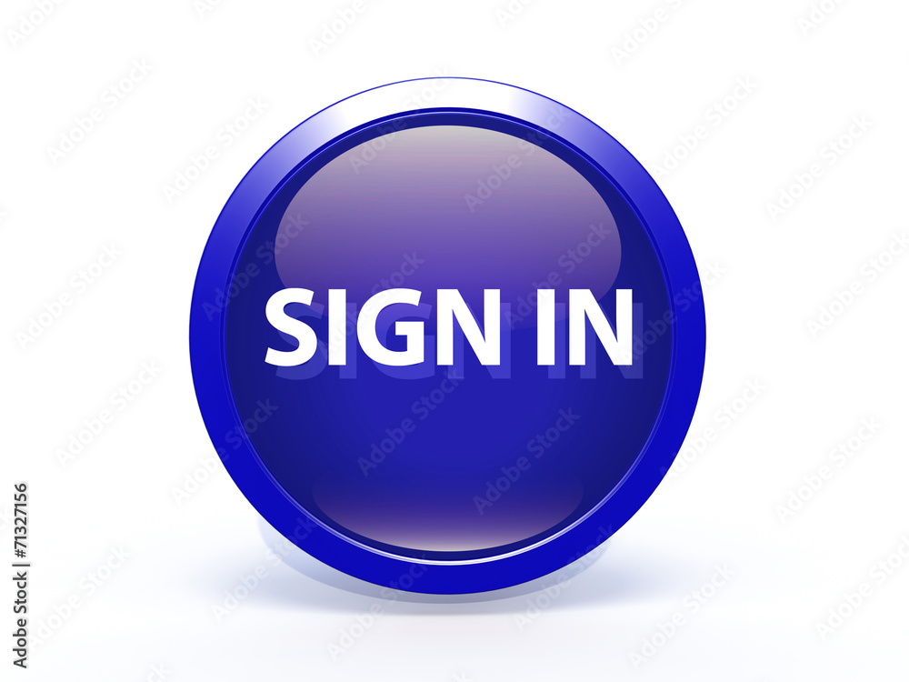 sign in circular icon on white background sign in circular icon on white background