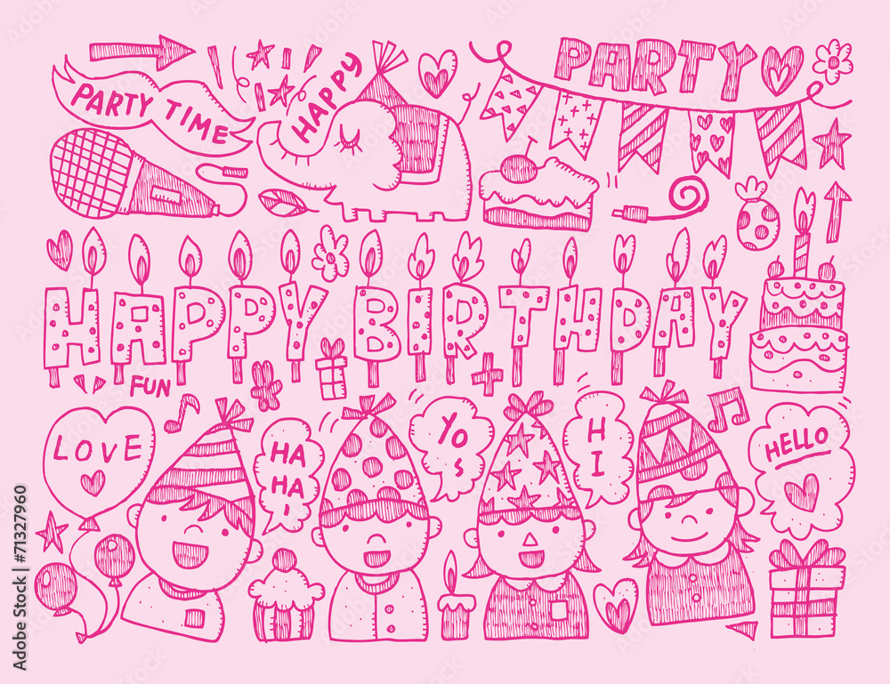 Doodle Birthday party background