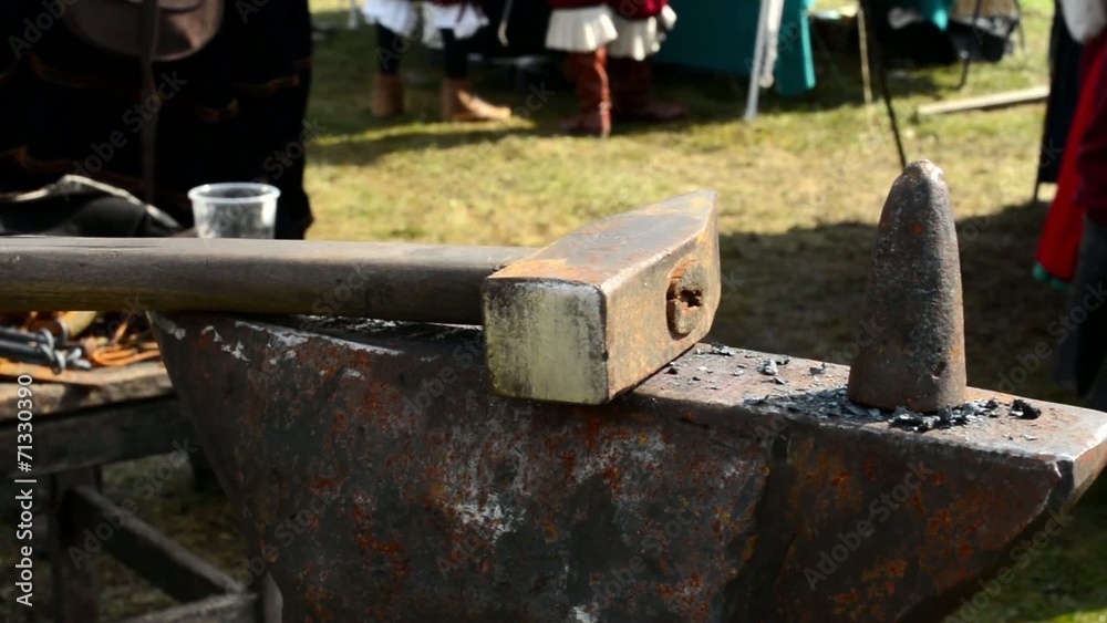blacksmith tools - hammer and anvil blacksmith tools - hammer and anvil