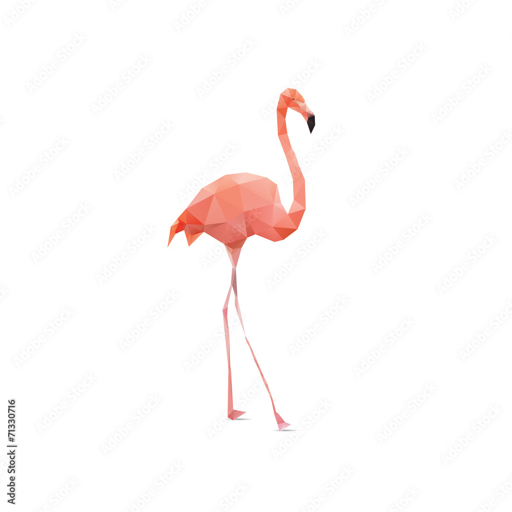 Obraz premium Ilustracje wektoroweZdjęcie Seryjne - Flamingo Geometric (illustration of a many triangles)