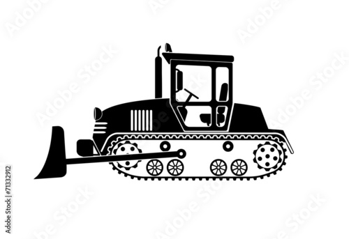 bulldozer working on a white background