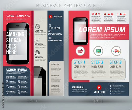 Abstract vector business flyer brochure template