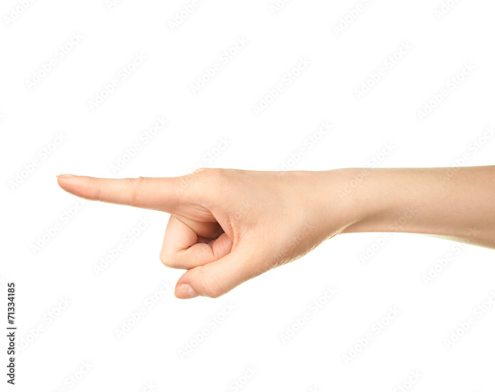 Female caucasian hand gesture isolated Female caucasian hand gesture isolated