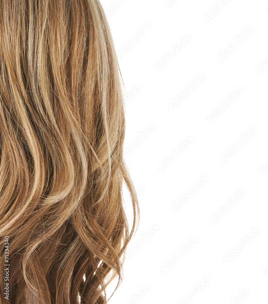 Naklejka premium Hair fragment over the white