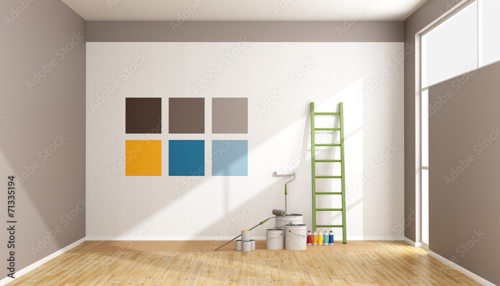 Select color swatch to paint wall - obrazy, fototapety, plakaty 