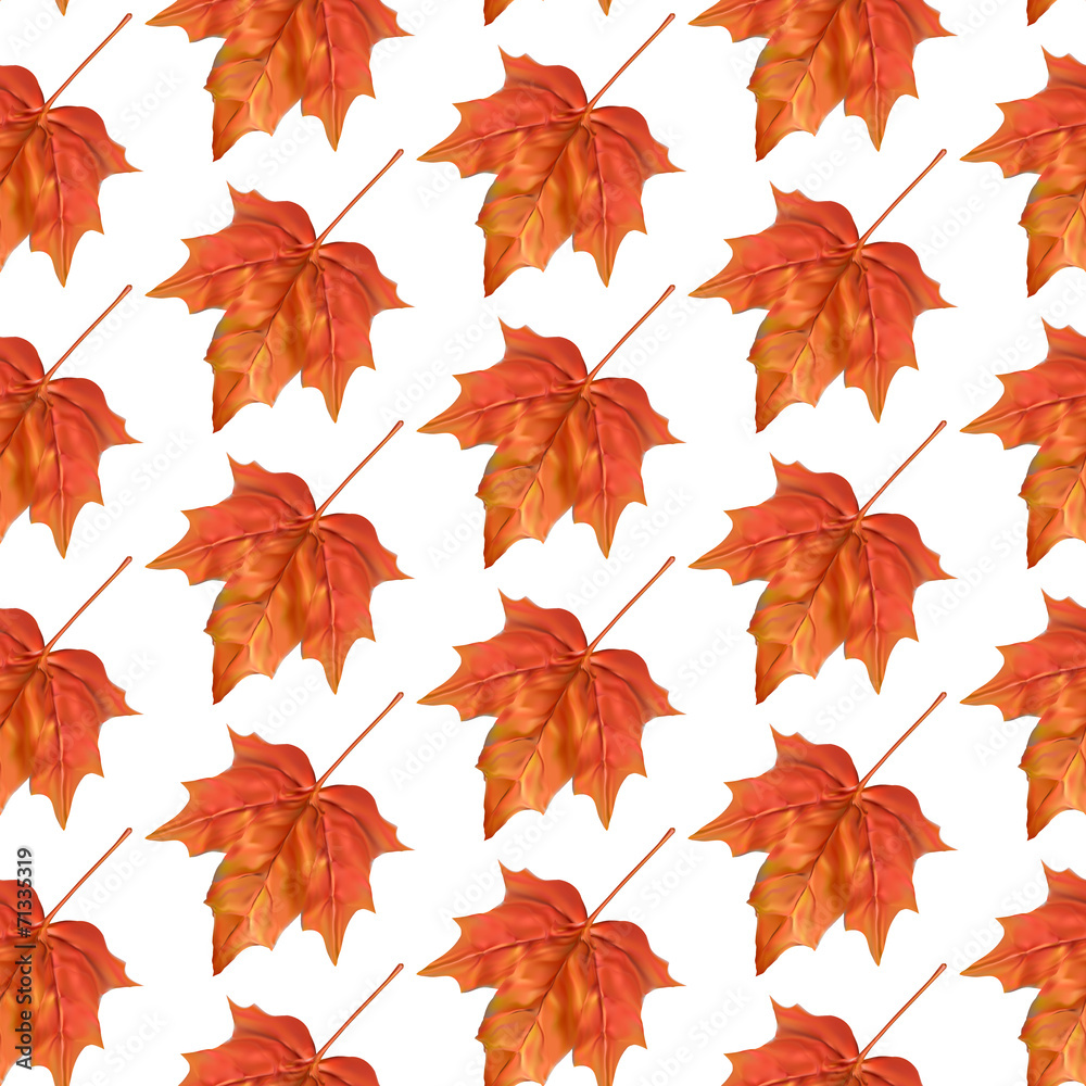 Fototapeta premium Autumn leaves seamless pattern