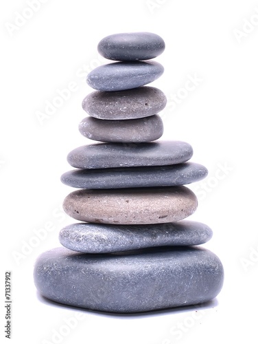 Pile of stones isolated on white background