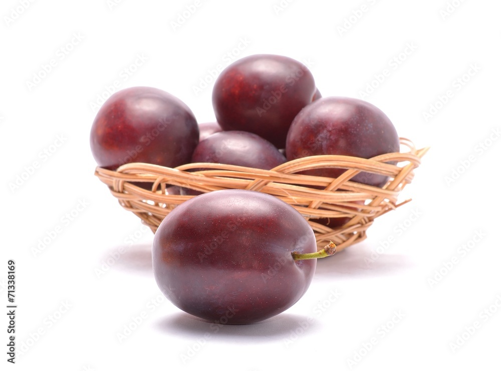 Plums isolated on white background Plums isolated on white background