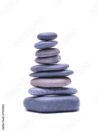 Pile of stones isolated on white background