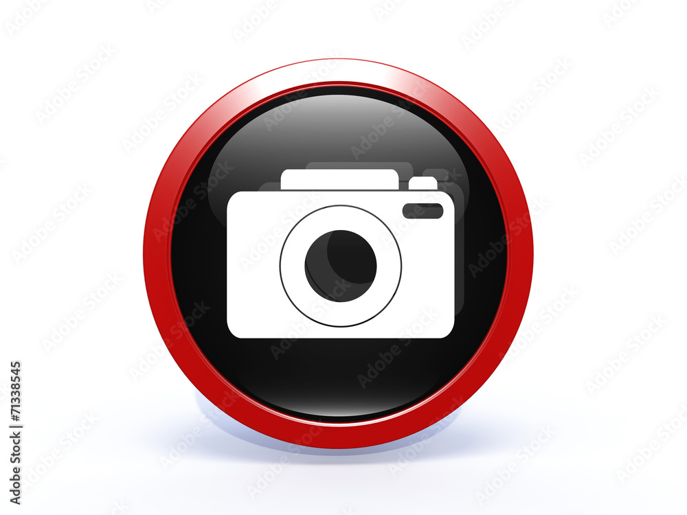 photo circular icon on white background