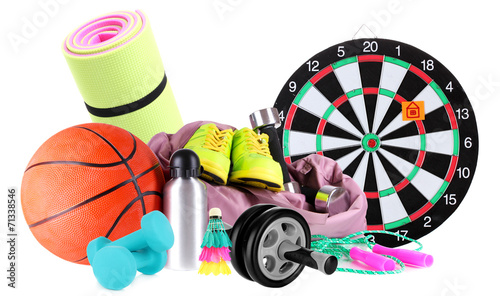 Sporting goods isolated on white