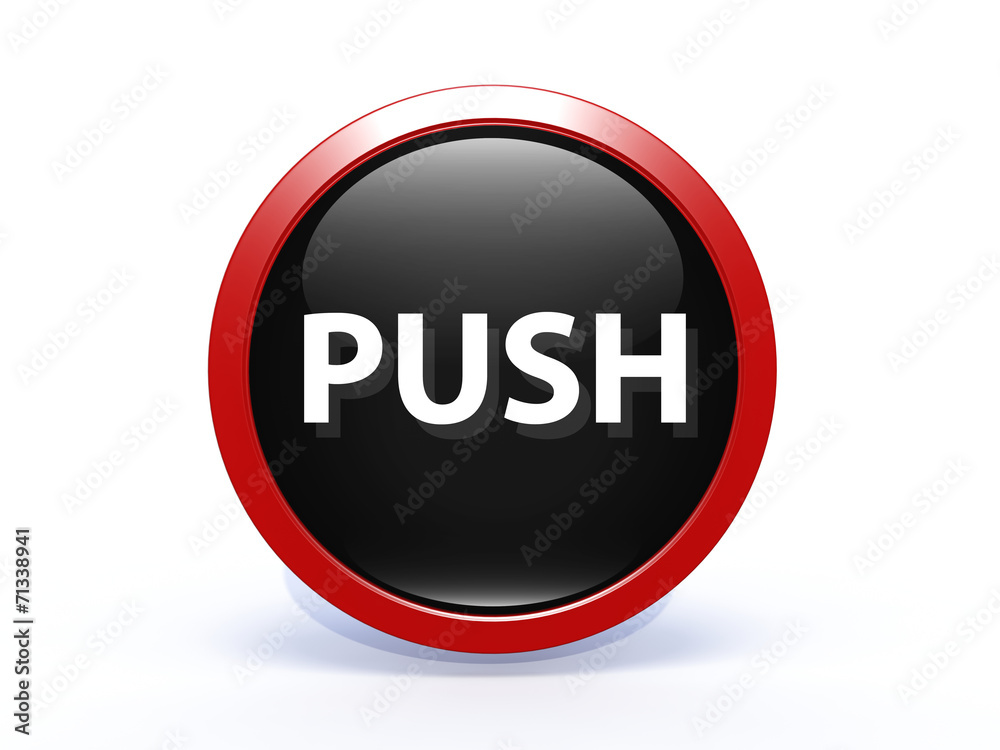 push circular icon on white background push circular icon on white background