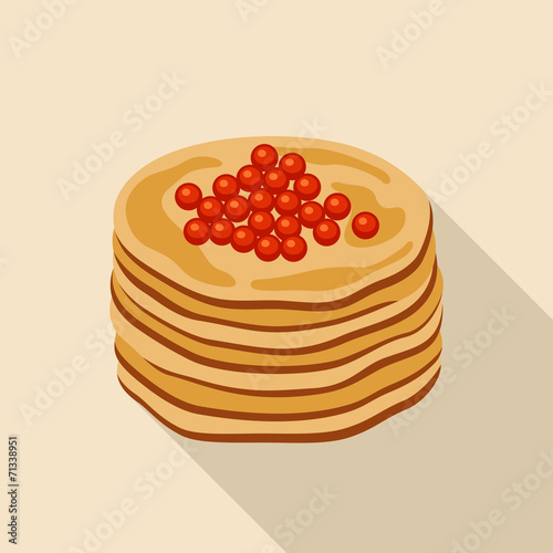 Pancakes with red caviar