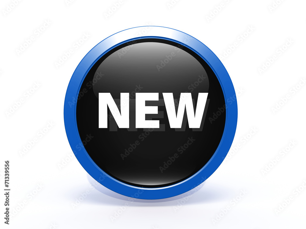 New circular icon on white background New circular icon on white background