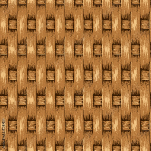 Wicker Seamless Background, Wooden Basket Textured