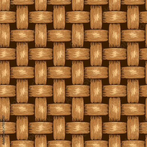 Wicker Seamless Background, Wooden Basket Textured