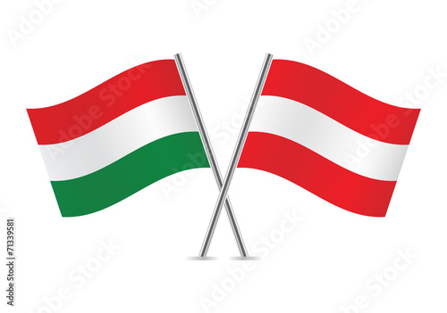 Free Download Hungarian and Austrian flags. Vector illustration. - GFXLoad