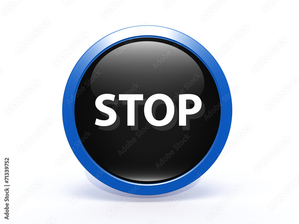 stop circular icon on white background stop circular icon on white background
