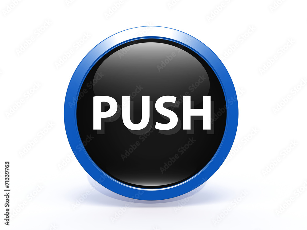 push circular icon on white background push circular icon on white background