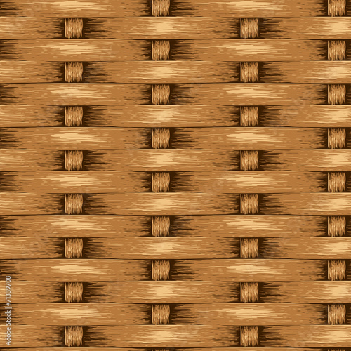 Wicker Seamless Background, Wooden Basket Textured