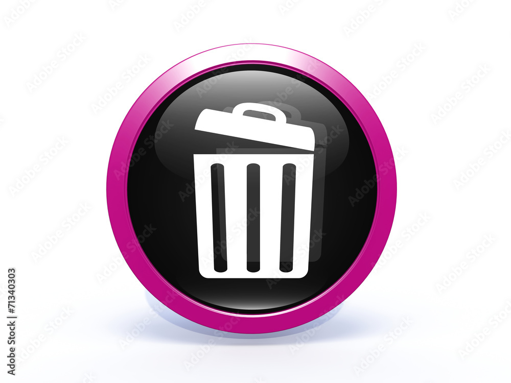trash can circular icon on white background trash can circular icon on white background
