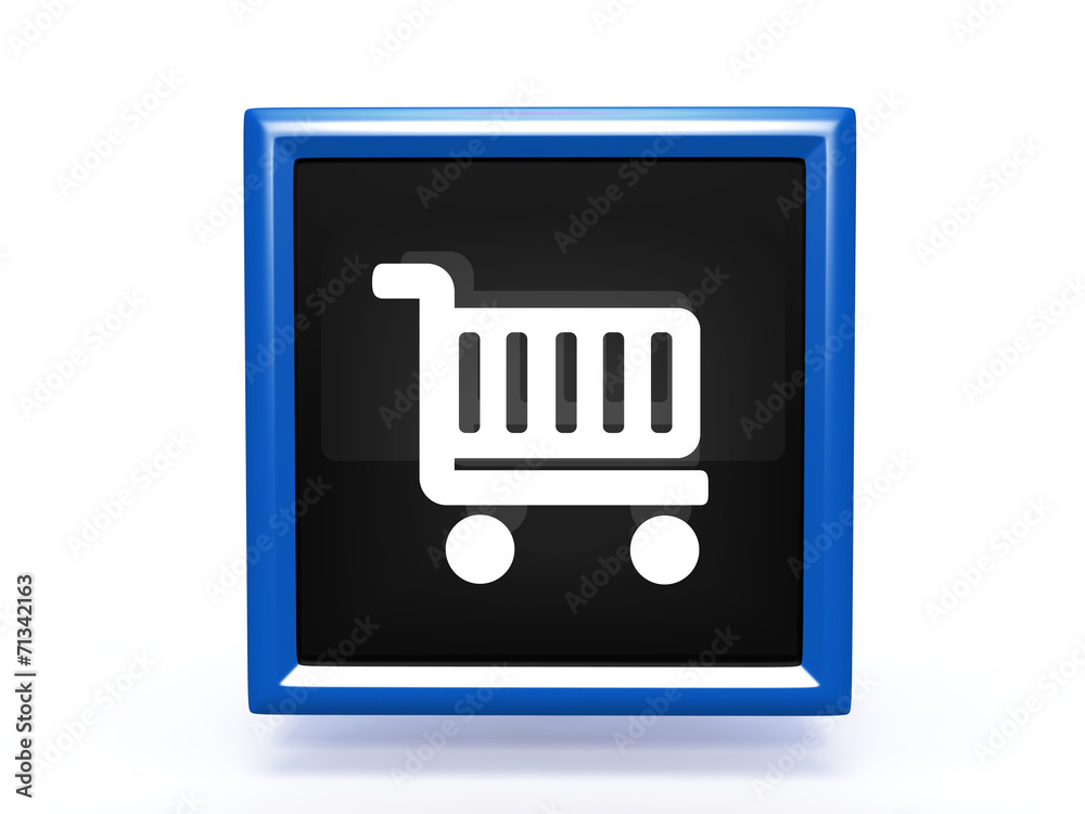 shopping cart square icon on white background shopping cart square icon on white background