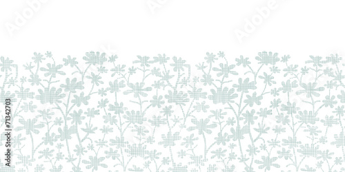 Vector abstract gray bush leaves textile horizontal border